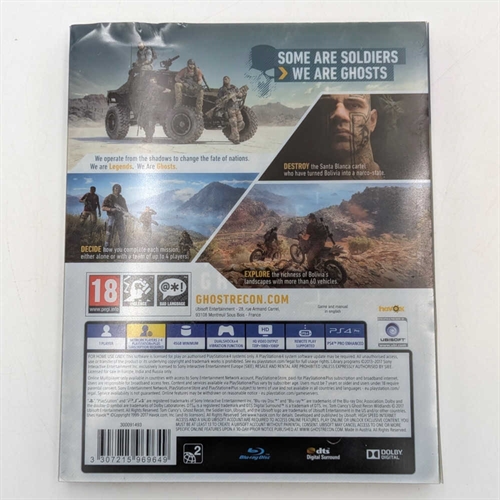 Tom Clancys Ghost Recon Wildlands - Steelbook med Plastik Sleeve - PS4 (A Grade) (Genbrug)